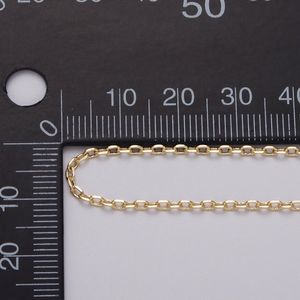Gold Filled Dainty 1.8mm Flat Cable Link Unfinished Jewelry Chain in Gold & Silver | ROLL-1033, ROLL-1108 Clearance Pricing