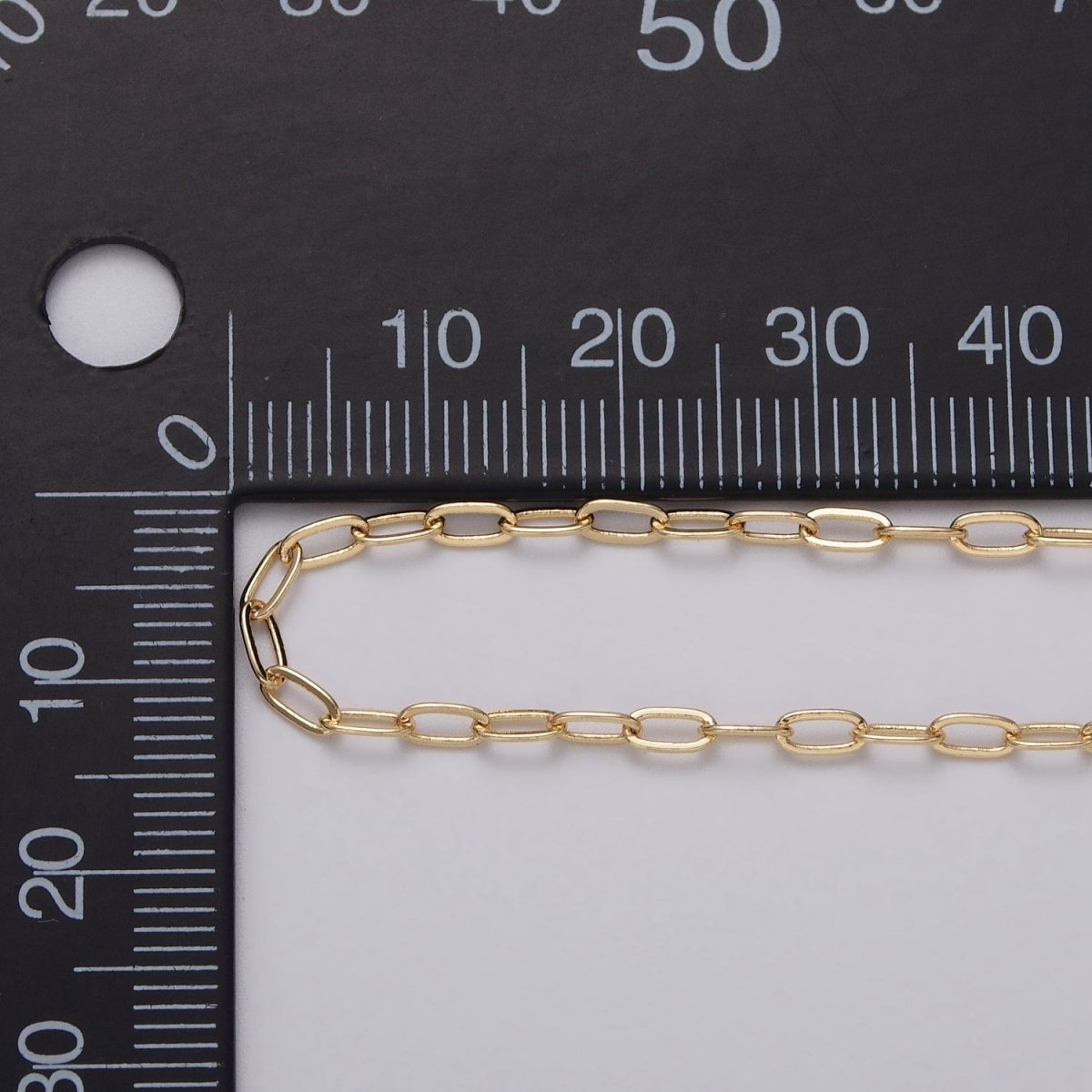Gold Filled Dainty 2.2mm Paperclip Unfinished Chain by Yard in Gold & Silver | ROLL-1032, ROLL-1082