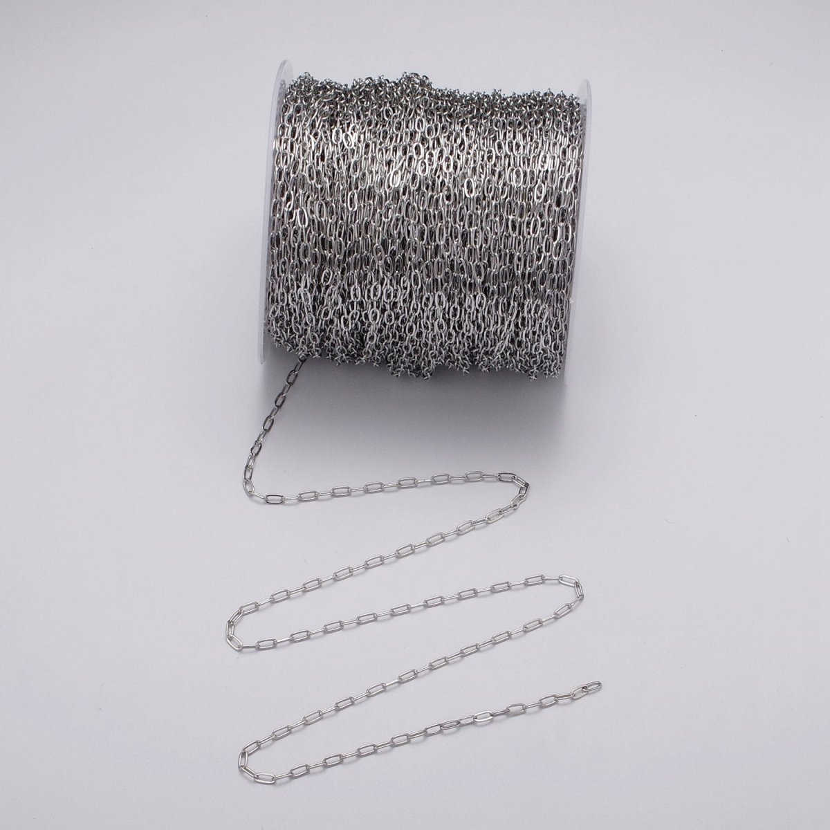 Gold Filled Dainty 2.2mm Paperclip Unfinished Chain by Yard in Gold & Silver | ROLL-1032, ROLL-1082