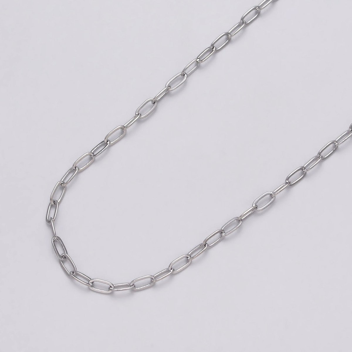 Gold Filled Dainty 2.2mm Paperclip Unfinished Chain by Yard in Gold & Silver | ROLL-1032, ROLL-1082