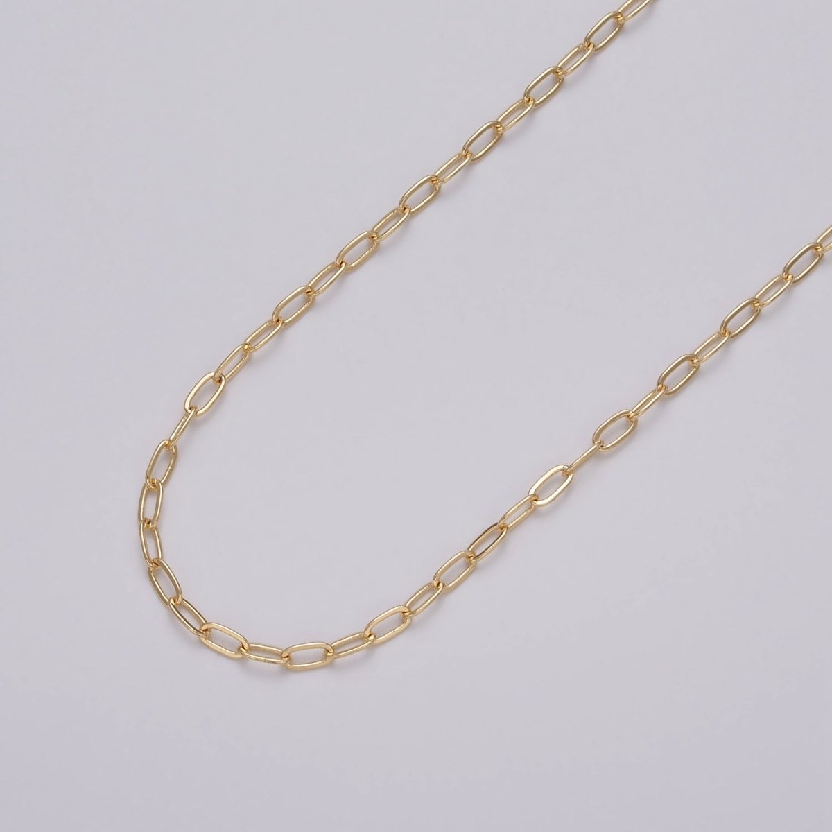 Gold Filled Dainty 2.2mm Paperclip Unfinished Chain by Yard in Gold & Silver | ROLL-1032, ROLL-1082