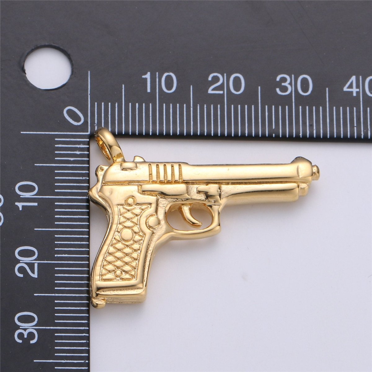 Gold Filled Desert Eagle Pistol Charm Silver Gun Pendant for Earring Necklace Jewelry Making Supplies 34mx27mm J-708 J-709