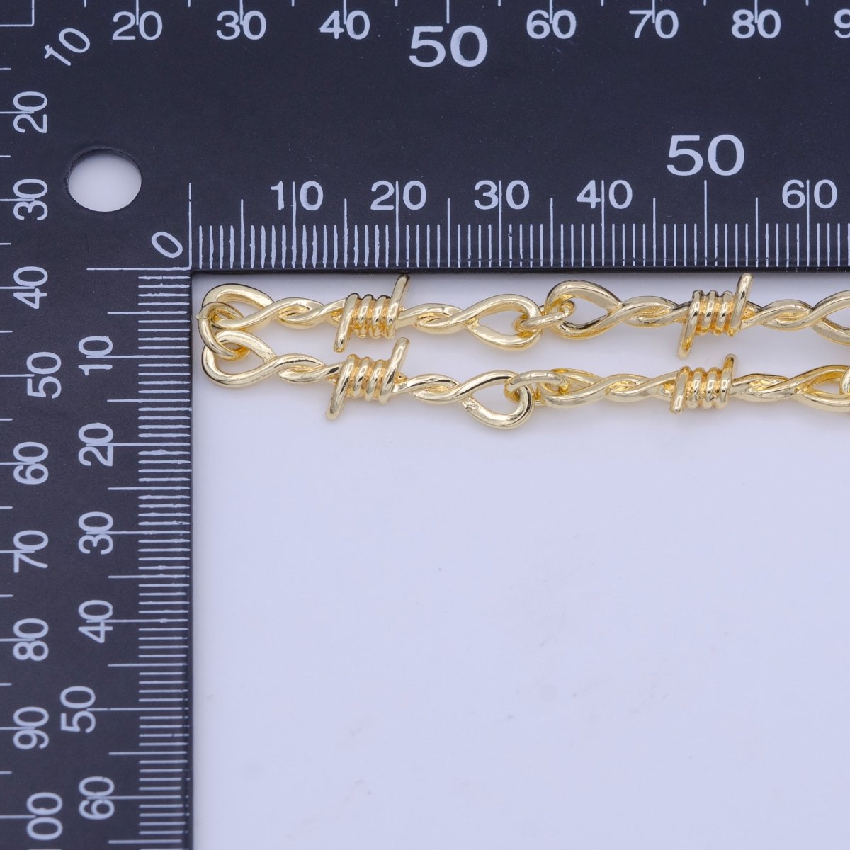 Gold Plated Designed Barb Wired Gold, Silver, Black Unfinished Chain by Yard (SMALL) | ROLL-1004 ROLL-1005 ROLL-1006 Clearance Pricing