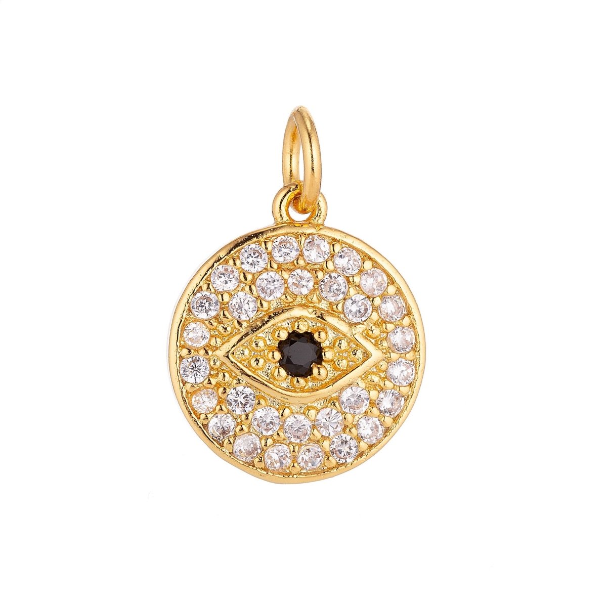 Gold Filled Evil Eye Cubic Zirconia Charm Pendant C-050
