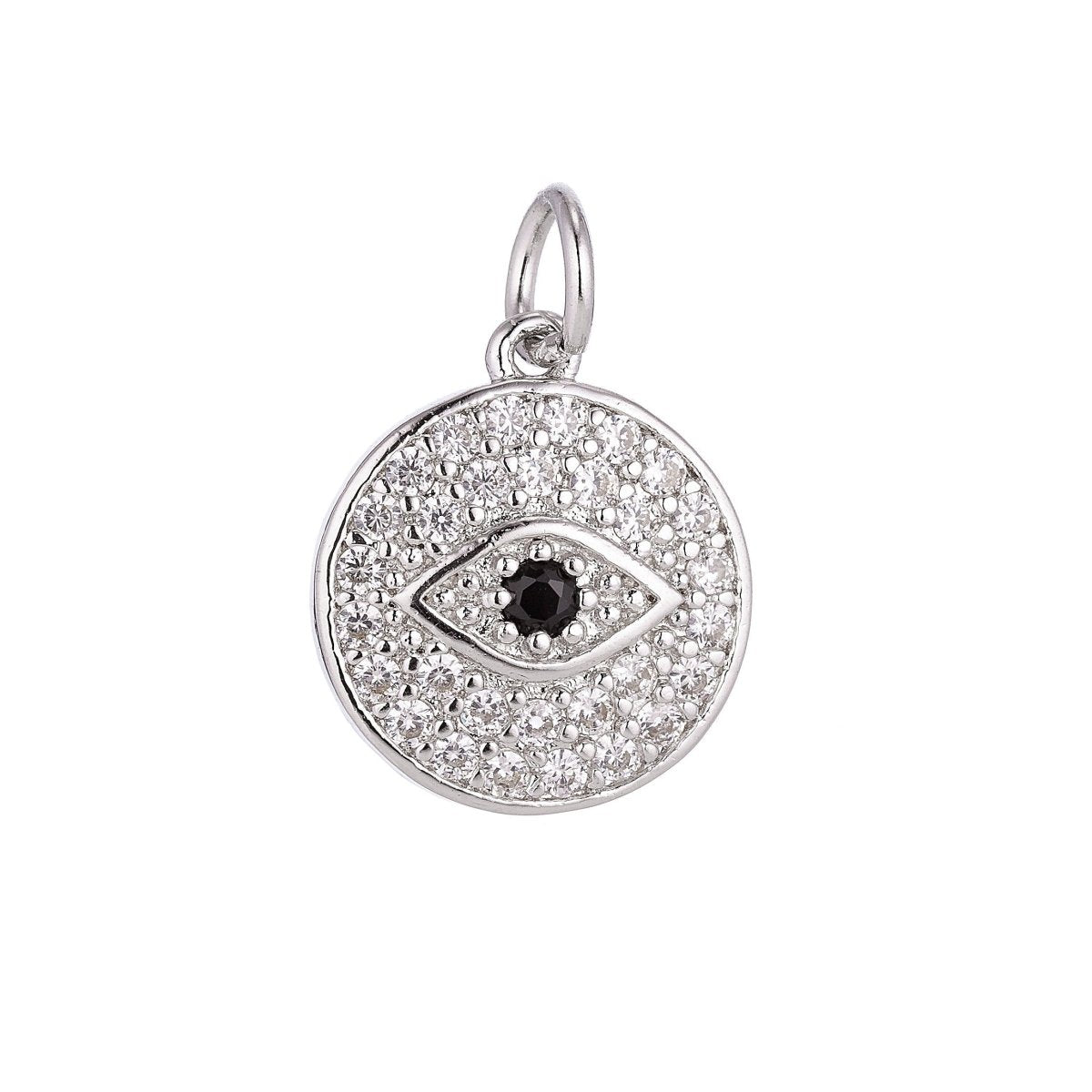 Gold Filled Evil Eye Cubic Zirconia Charm Pendant C-050