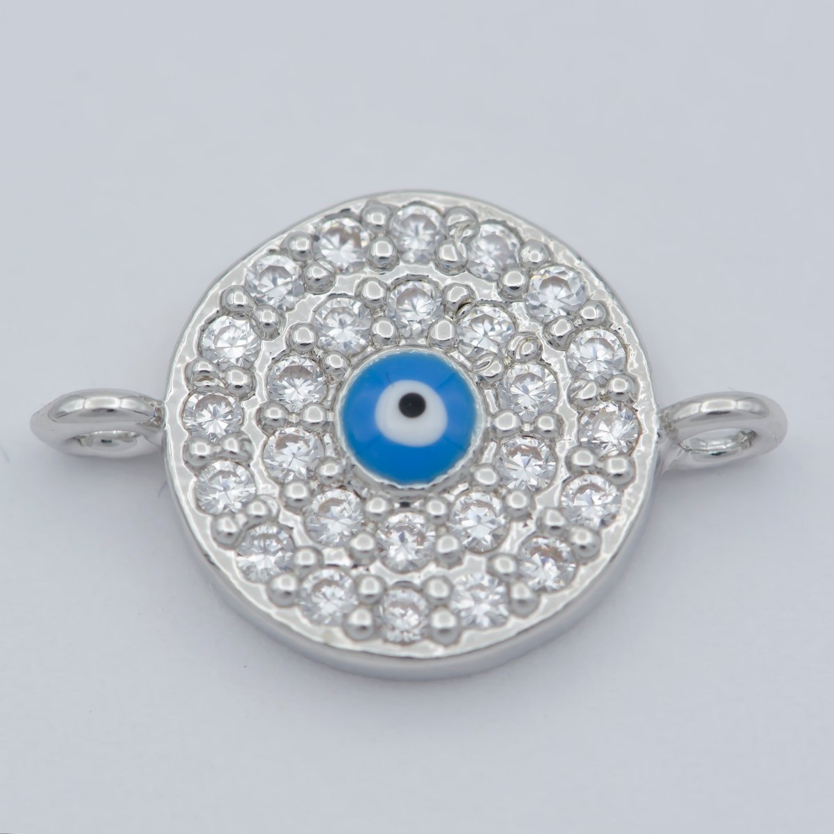 Gold Filled Evil Eye CZ Micro Pave Connector, CZ Micro Pave Eye Bracelet Connector, For Bracelet Making Supply Findings F-839 - F-842