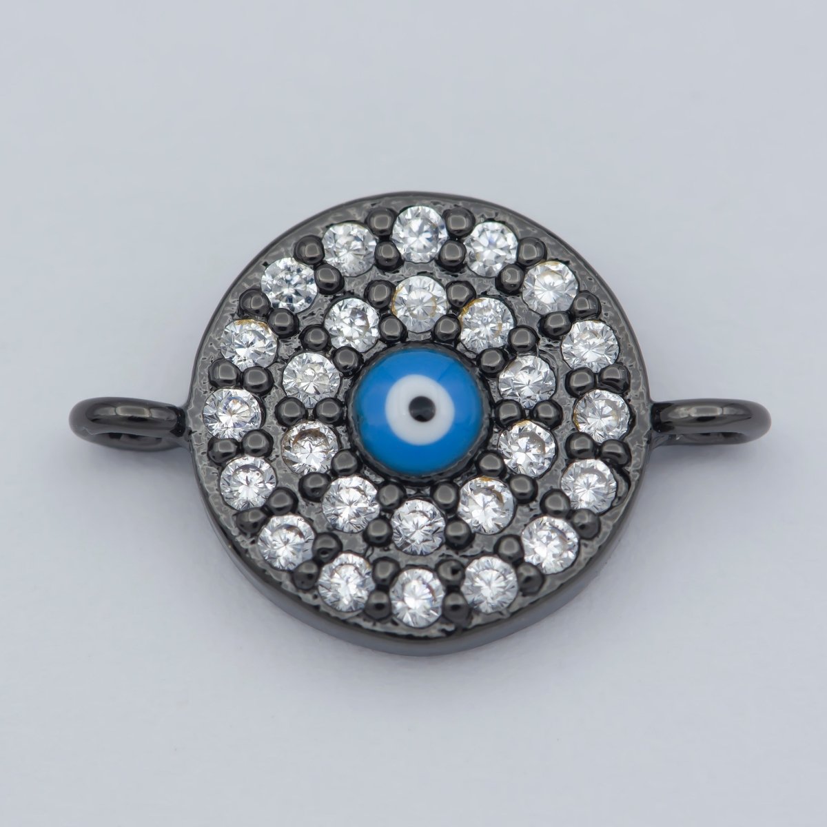 Gold Filled Evil Eye CZ Micro Pave Connector, CZ Micro Pave Eye Bracelet Connector, For Bracelet Making Supply Findings F-839 - F-842