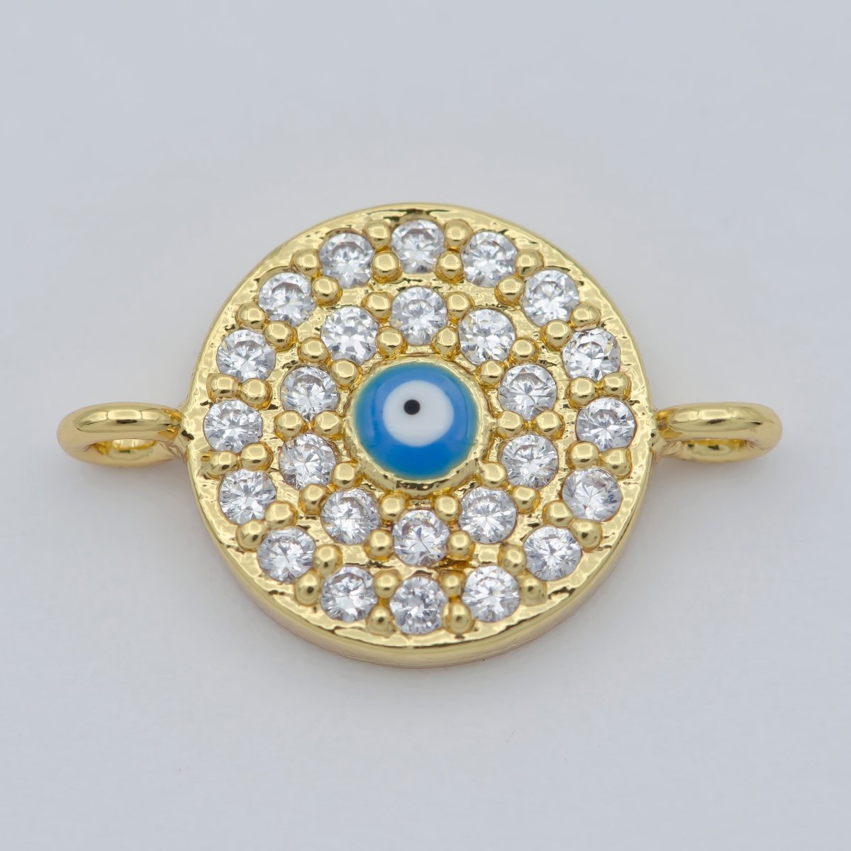 Gold Filled Evil Eye CZ Micro Pave Connector, CZ Micro Pave Eye Bracelet Connector, For Bracelet Making Supply Findings F-839 - F-842