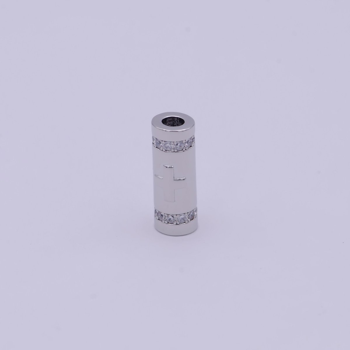 Gold Filled Evil Eye / Religious Cross Long Tube Spacer Barrel Beads in Gold & Silver |   B-709 B-710