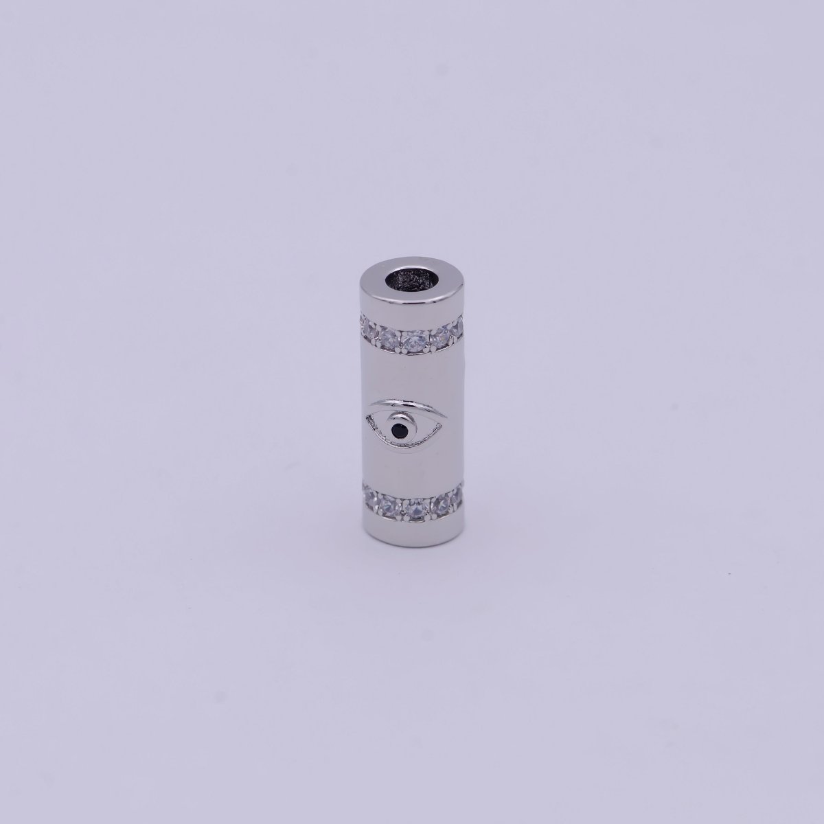 Gold Filled Evil Eye / Religious Cross Long Tube Spacer Barrel Beads in Gold & Silver |   B-709 B-710