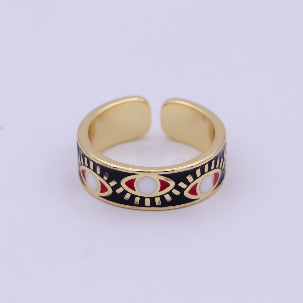 Gold Filled Evil Eye Ring Jewelry, Protection Ring, Eye Ring, Evil Eye, Statement Ring, Stacking Ring, Gift for her U-192 U-193