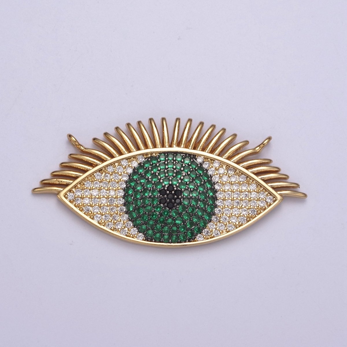 Gold Filled Eye Charm, Cubic Zirconia Evil Eye Charm Connector, DIY Jewelry Making Accessories F-089 F-091 F-095