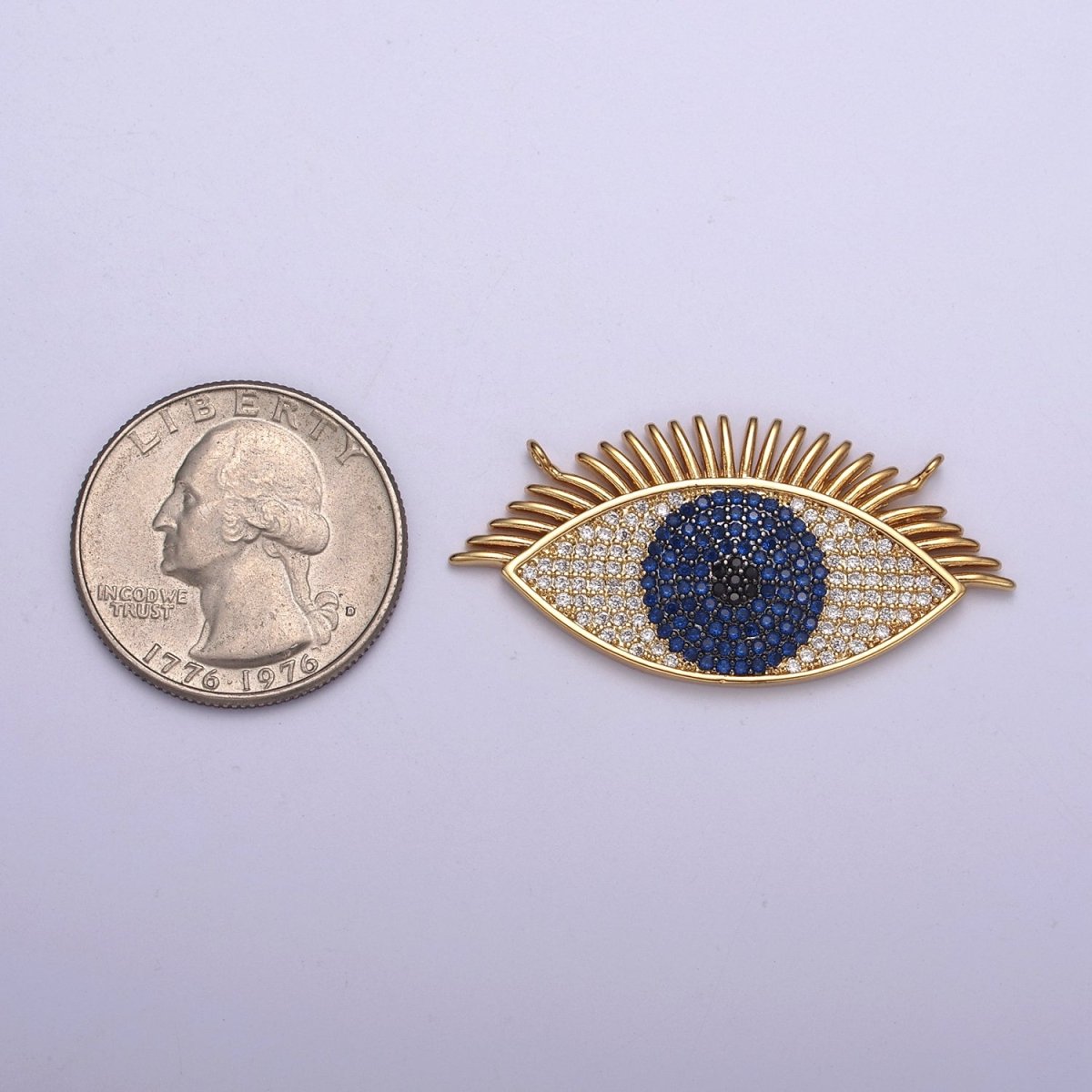 Gold Filled Eye Charm, Cubic Zirconia Evil Eye Charm Connector, DIY Jewelry Making Accessories F-089 F-091 F-095