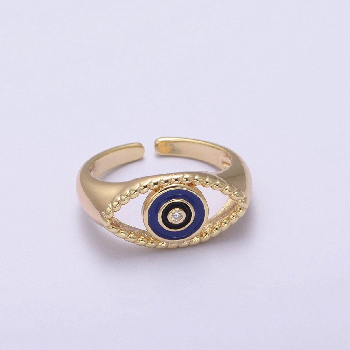 Gold Filled eye ring | Open evil eye ring | Evil eye jewelry | protection evil eye ring U-254 ~ U-257
