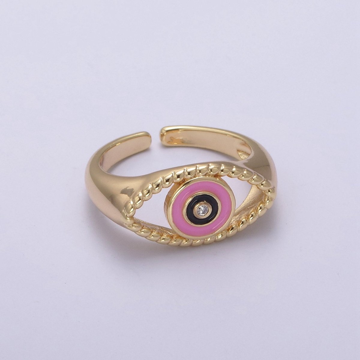 Gold Filled eye ring | Open evil eye ring | Evil eye jewelry | protection evil eye ring U-254 ~ U-257