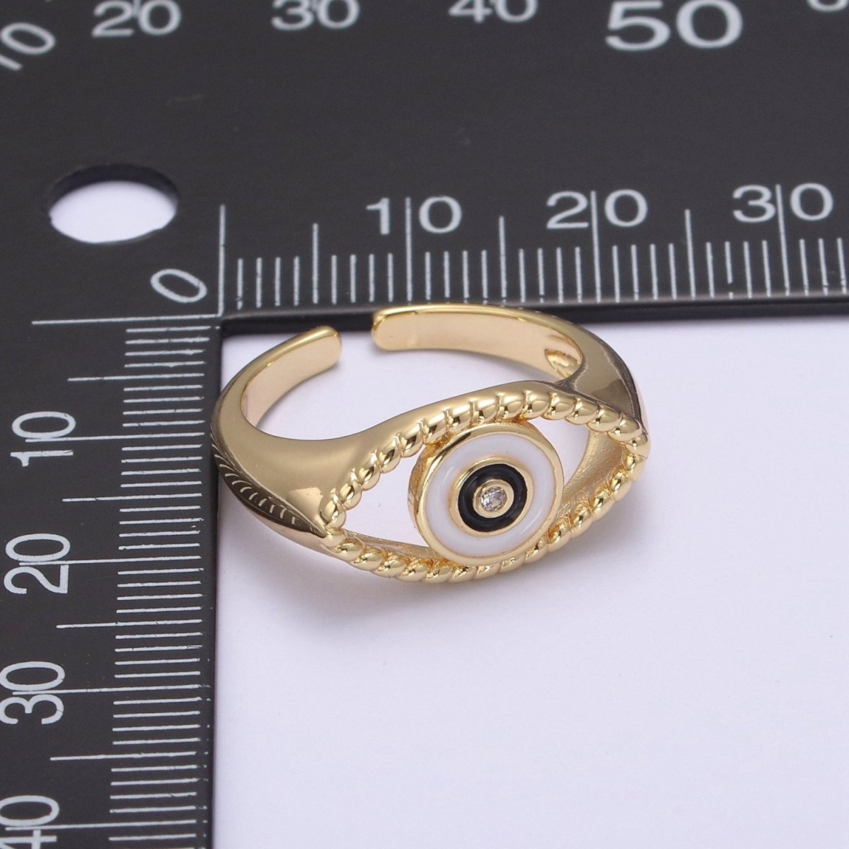 Gold Filled eye ring | Open evil eye ring | Evil eye jewelry | protection evil eye ring U-254 ~ U-257