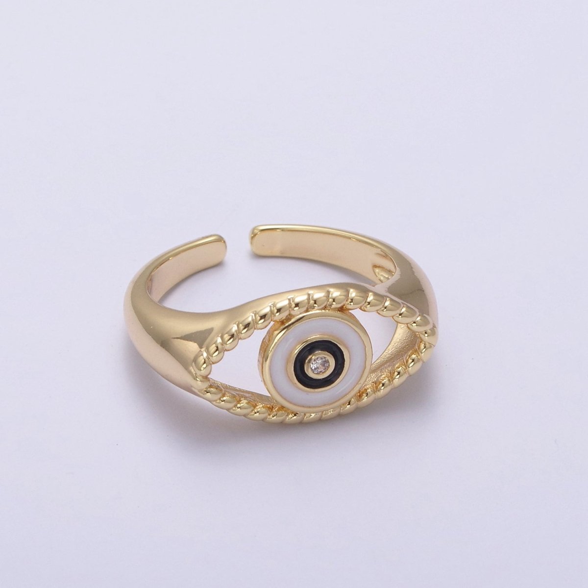 Gold Filled eye ring | Open evil eye ring | Evil eye jewelry | protection evil eye ring U-254 ~ U-257