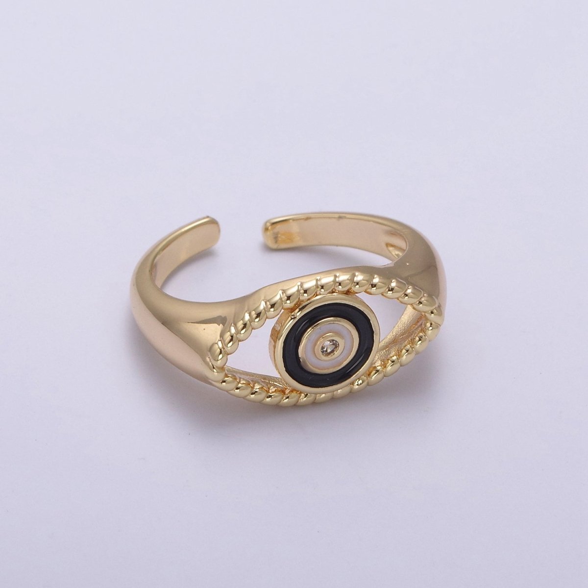 Gold Filled eye ring | Open evil eye ring | Evil eye jewelry | protection evil eye ring U-254 ~ U-257