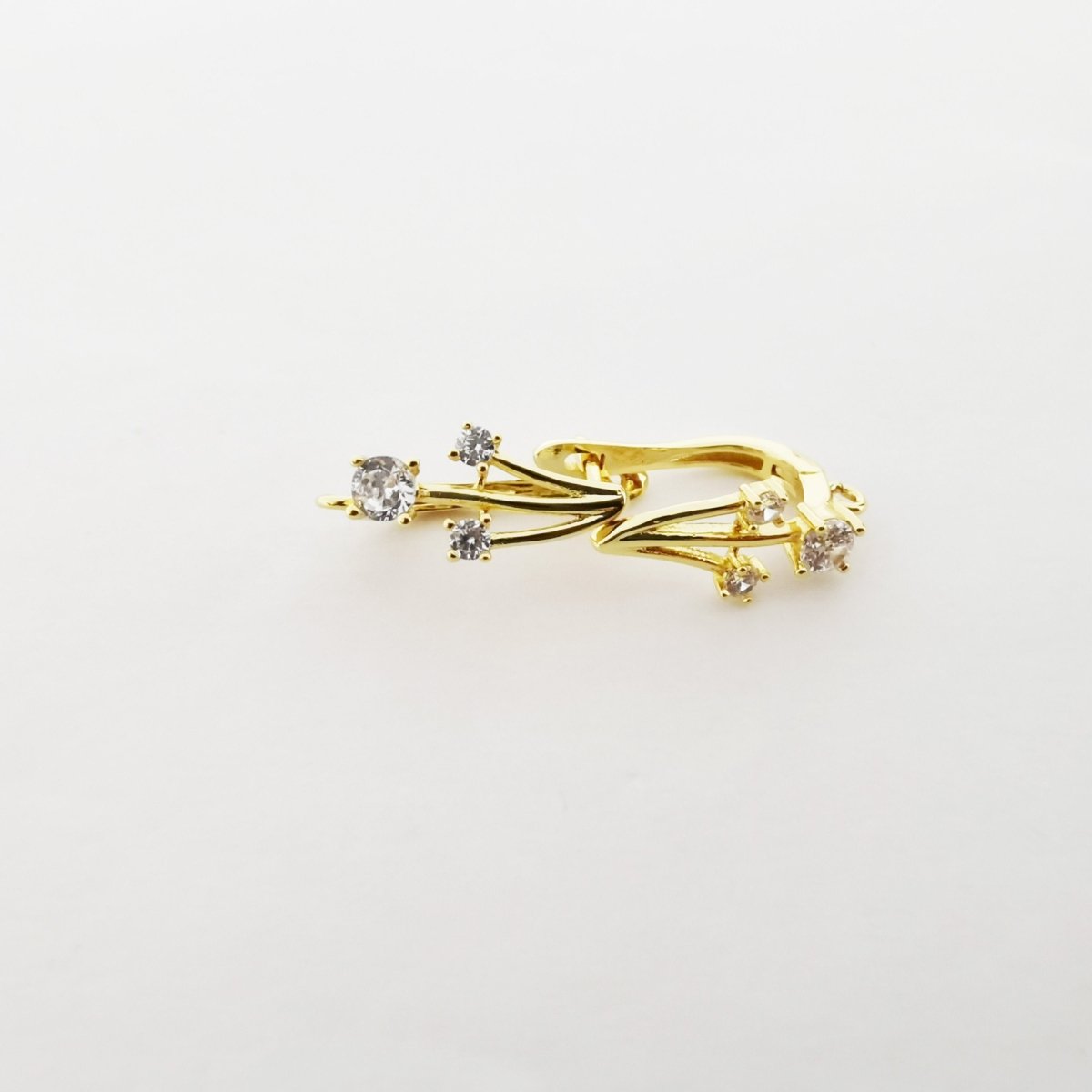 Gold Filled Falling Stars Latch Back Earring, Cubic Zirconia Jewels, Gold Earrings, Shooting Star Earrings, Earrings for Women K-743 K-744