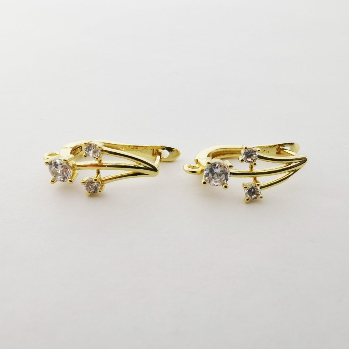 Gold Filled Falling Stars Latch Back Earring, Cubic Zirconia Jewels, Gold Earrings, Shooting Star Earrings, Earrings for Women K-743 K-744