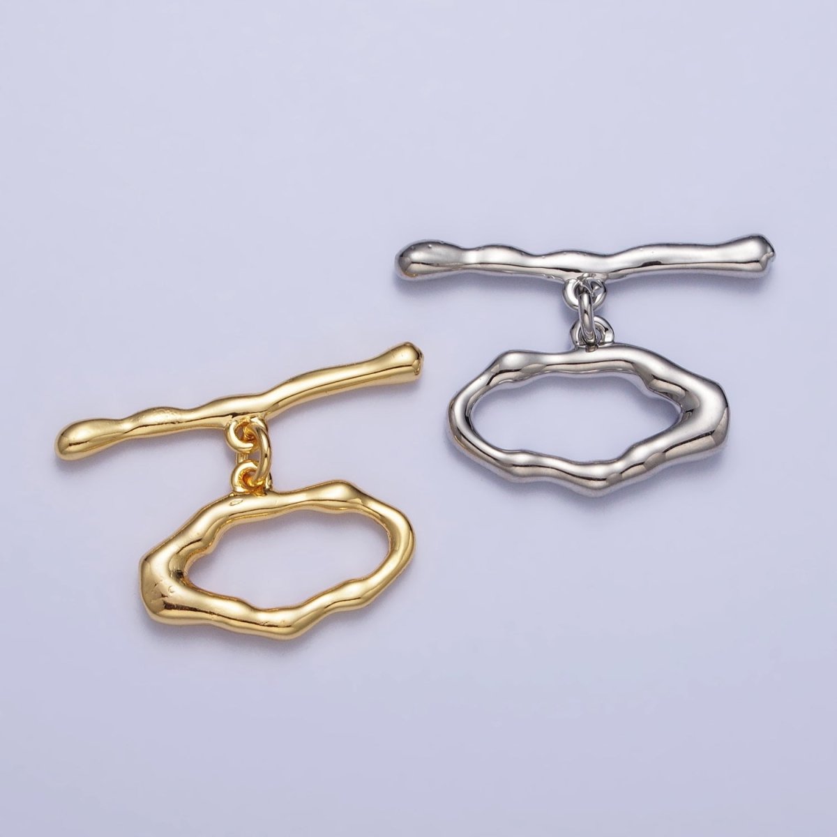 Gold Filled Geometric Abstract Toggle Clasps in Gold & Silver Jewelry Closure Supply | Z-098 Z-099
