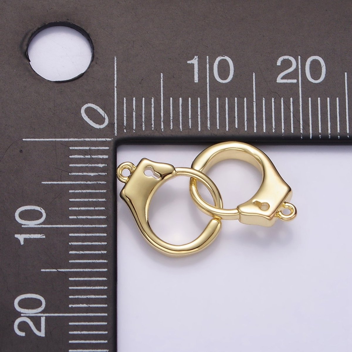 Gold Filled Hand Cuff Open Key Minimalist Connector G-936