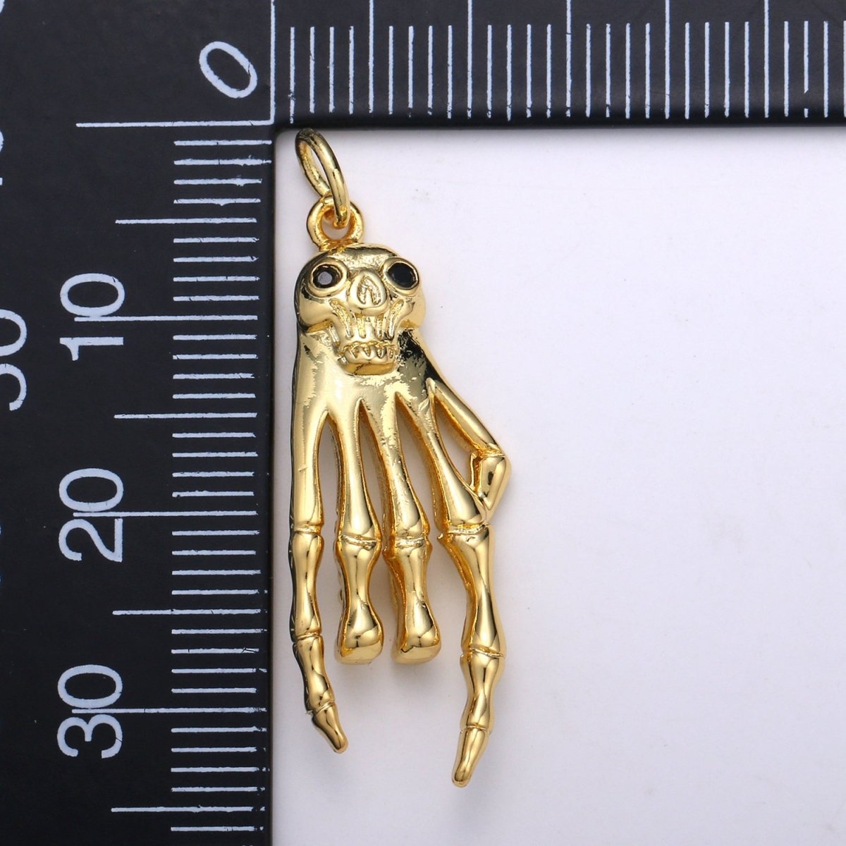 Gold Filled Hand Skeleton Charm D-832 - DLUXCA
