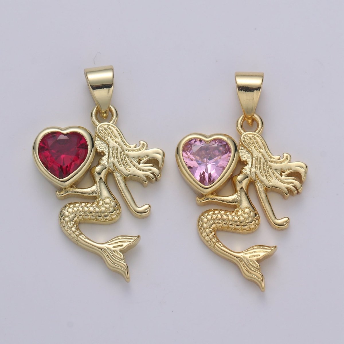 Gold Filled Heart Mermaid Pendants  H-285 H-286