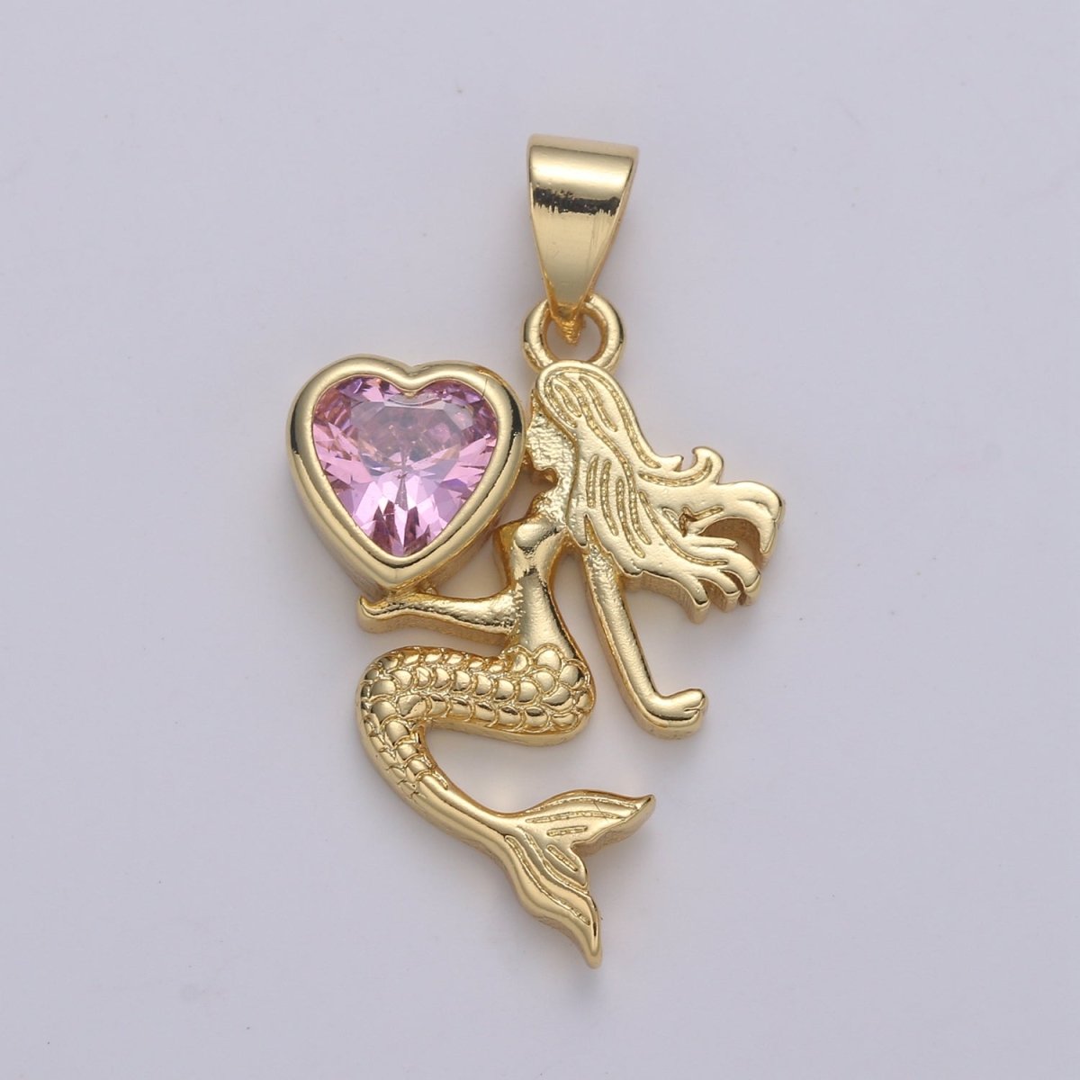 Gold Filled Heart Mermaid Pendants  H-285 H-286