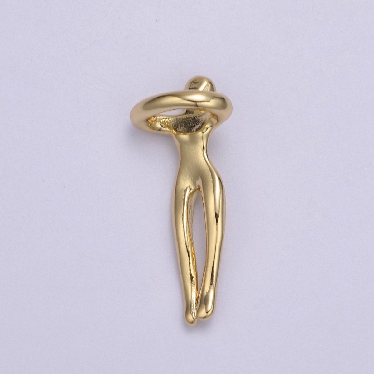 Gold Filled Hugging Couple Charm Soulmate Necklace Pendant for Valentine Eternal Love Gift, Wedding Anniversary Gift H-832 N-448