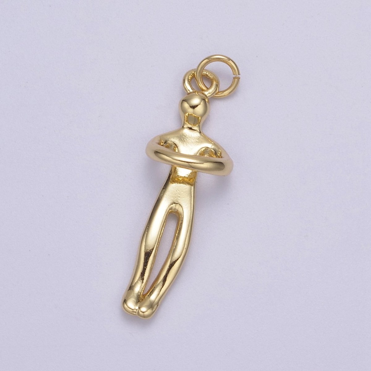 Gold Filled Hugging Couple Charm Soulmate Necklace Pendant for Valentine Eternal Love Gift, Wedding Anniversary Gift H-832 N-448