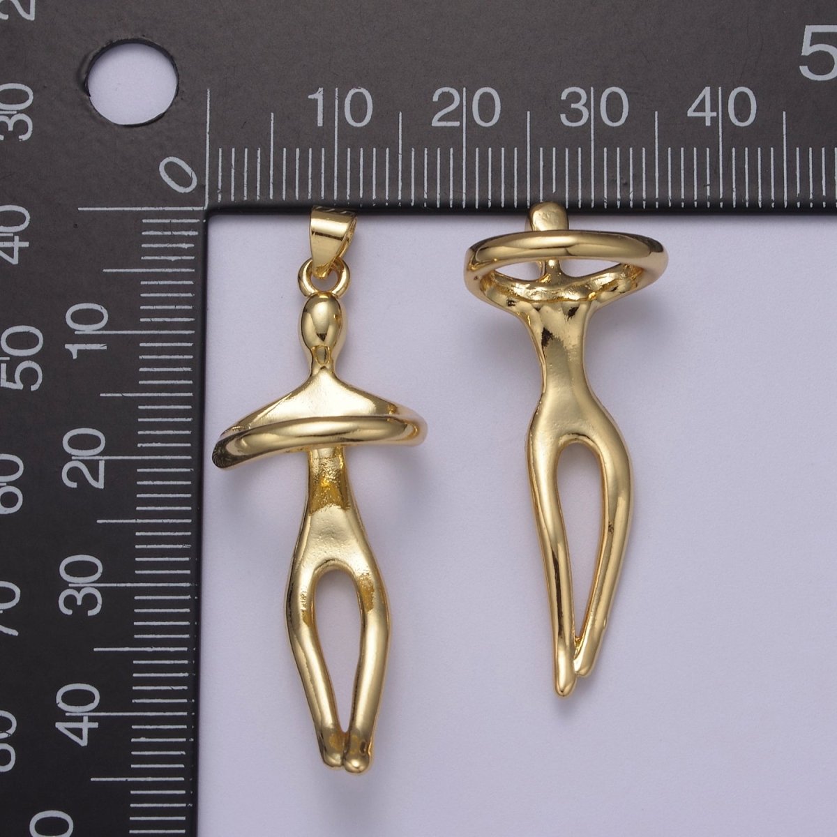 Gold Filled Hugging Couple Charm Soulmate Necklace Pendant for Valentine Eternal Love Gift, Wedding Anniversary Gift H-832 N-448