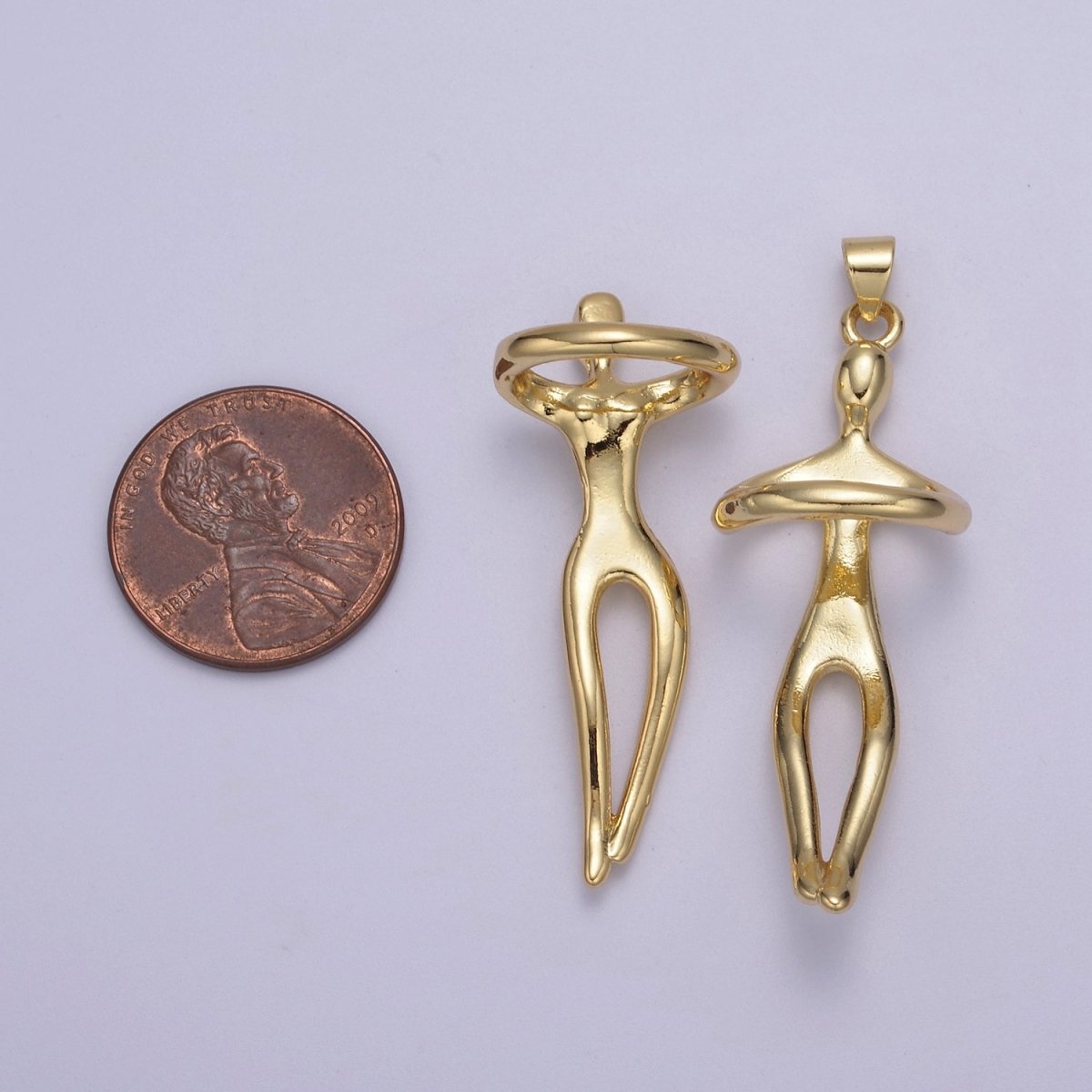 Gold Filled Hugging Couple Charm Soulmate Necklace Pendant for Valentine Eternal Love Gift, Wedding Anniversary Gift H-832 N-448