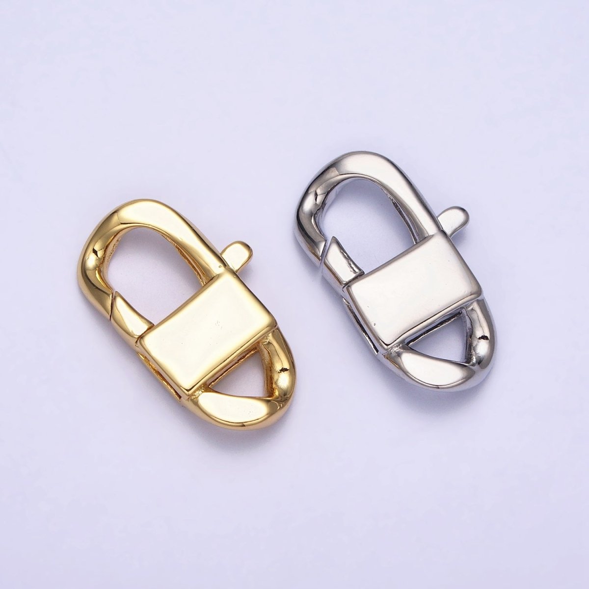 Gold Filled Lobster Clasp with Closed Rings Silver Rectangle Trigger Clasps For Bracelet Jewelry Making Supplies Z-190 Z-191