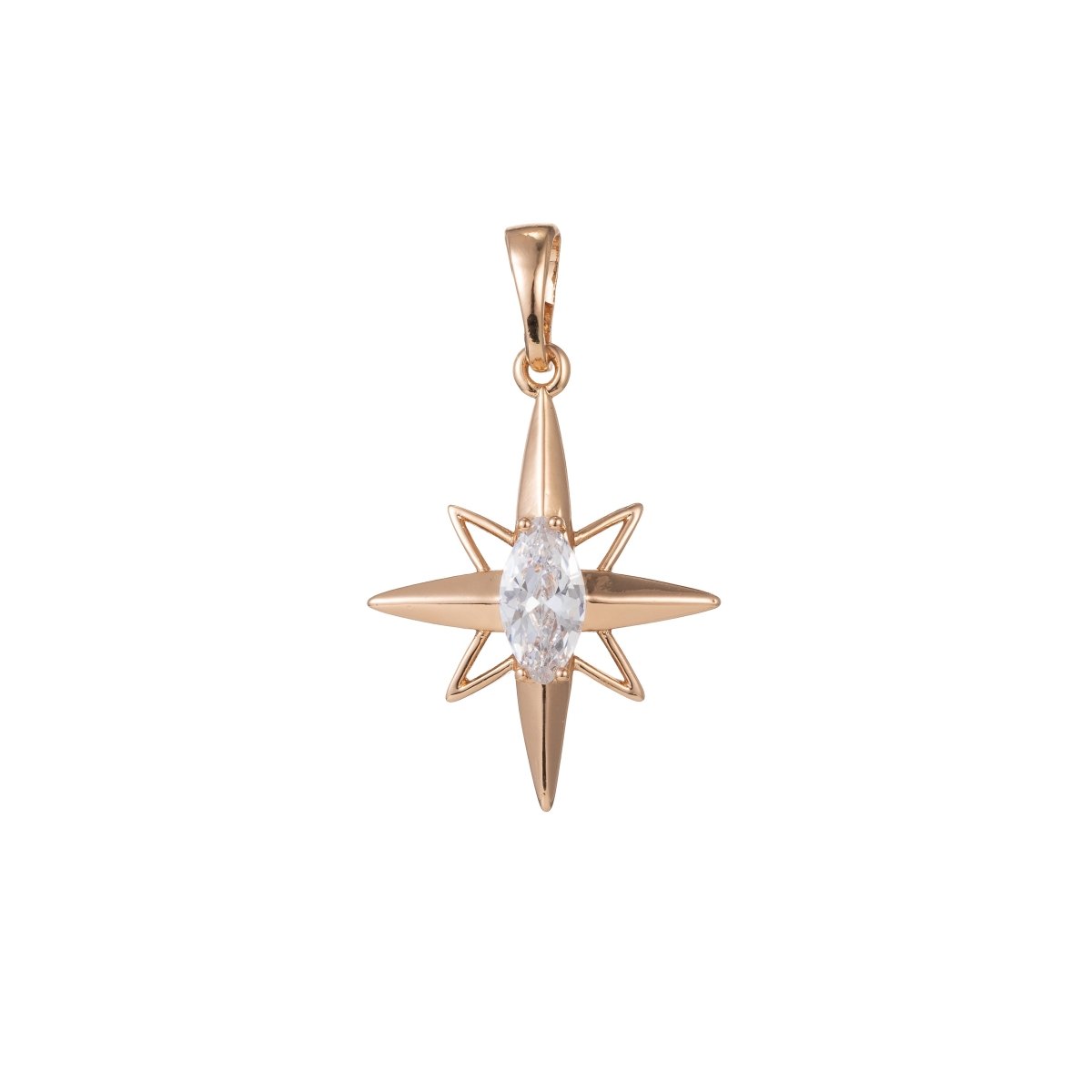 Gold Filled Long Star Pendants I-815 - DLUXCA