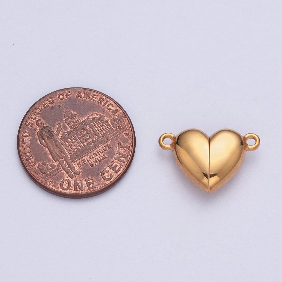 Gold Filled Magnetic Heart Connector Closure in Gold & Silver  G-096 G-097