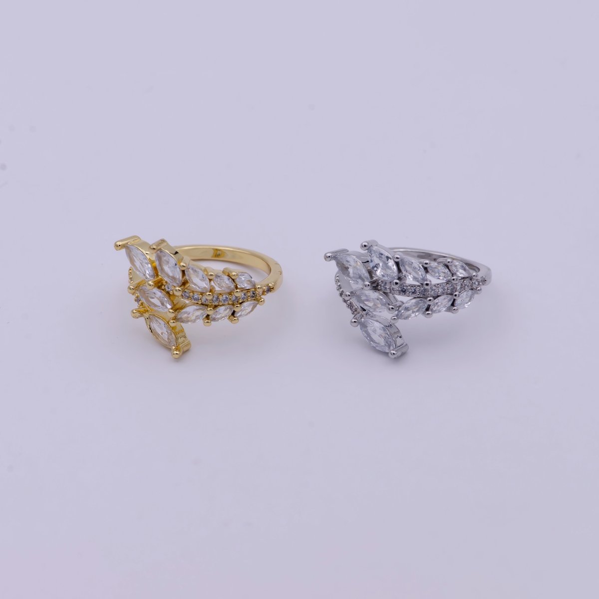 Gold Filled Marquise CZ Ring, Silver CZ Ring, High Quality CZ Ring, marquise classic ring Open Adjustable U-069 U-070