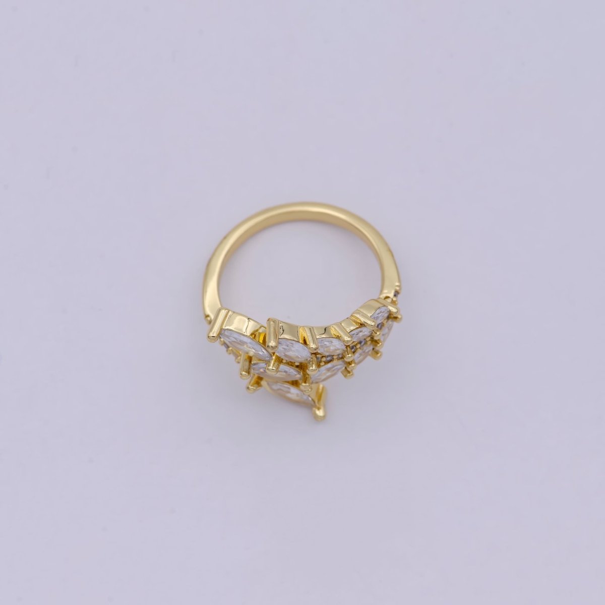 Gold Filled Marquise CZ Ring, Silver CZ Ring, High Quality CZ Ring, marquise classic ring Open Adjustable U-069 U-070