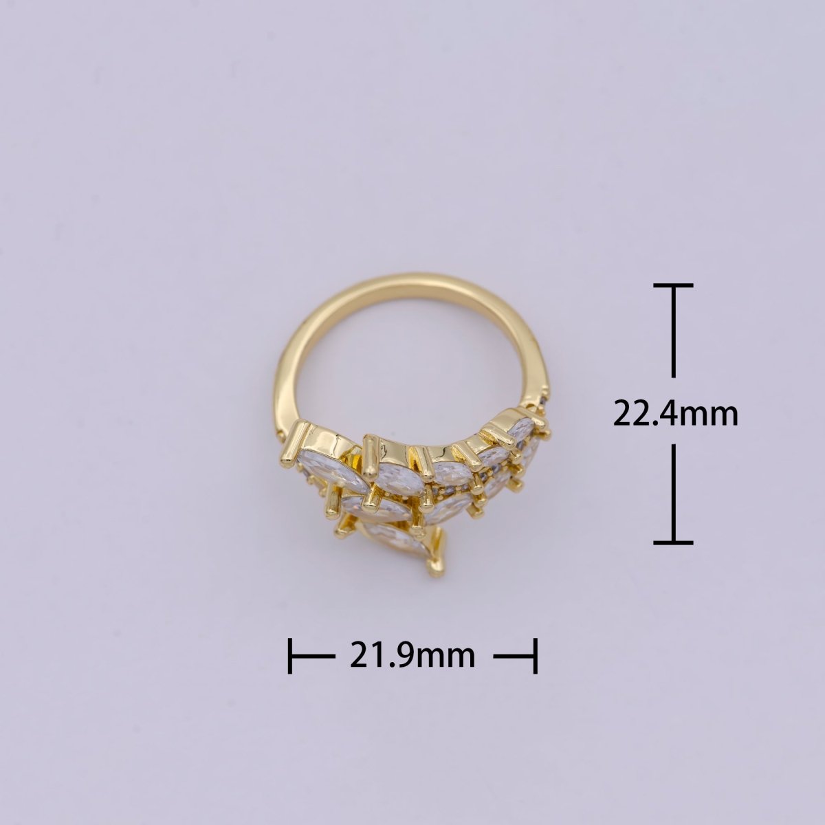 Gold Filled Marquise CZ Ring, Silver CZ Ring, High Quality CZ Ring, marquise classic ring Open Adjustable U-069 U-070