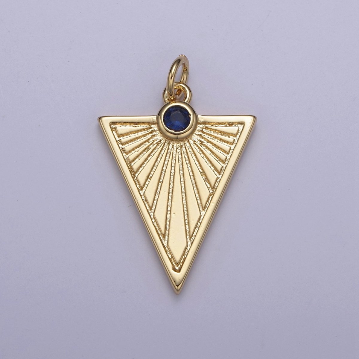 Gold Filled Medallion Pendant Gold Radial Triangle Charm Sun Ray Necklace Pendant Geometric CZ Necklaces Charm N-445 - N-447