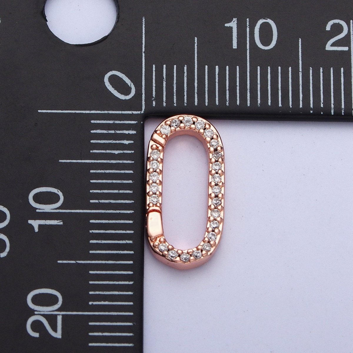 Gold Filled Micro Pace CZ Long Oval Spring Gate Clasps For DIY Jewelry Making in Gold, Silver, Rose Gold, Black  L-858 L-859 L-860 L-861
