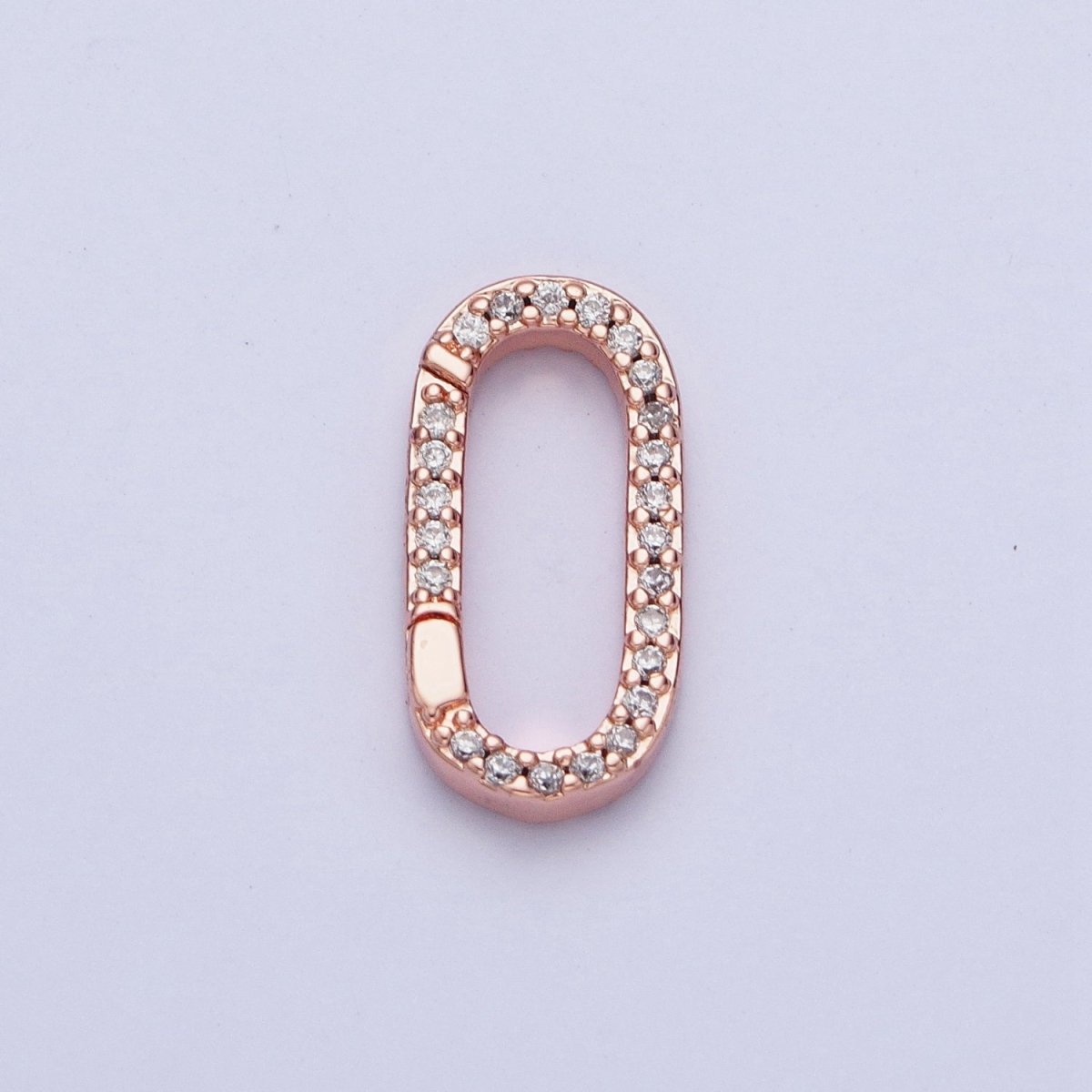 Gold Filled Micro Pace CZ Long Oval Spring Gate Clasps For DIY Jewelry Making in Gold, Silver, Rose Gold, Black  L-858 L-859 L-860 L-861