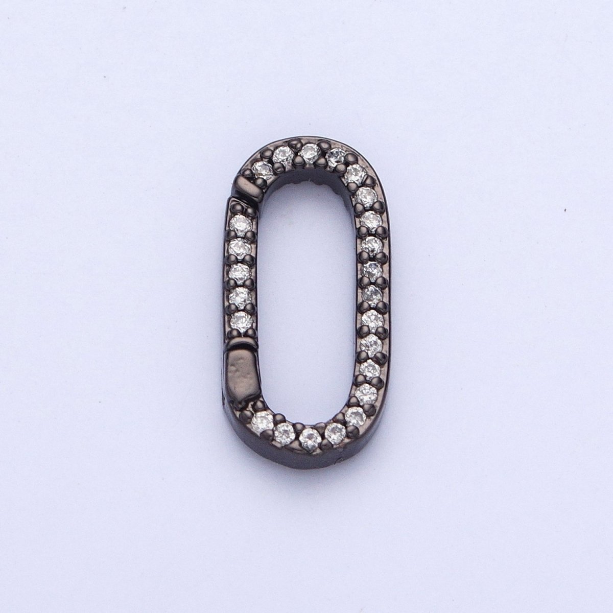 Gold Filled Micro Pace CZ Long Oval Spring Gate Clasps For DIY Jewelry Making in Gold, Silver, Rose Gold, Black  L-858 L-859 L-860 L-861
