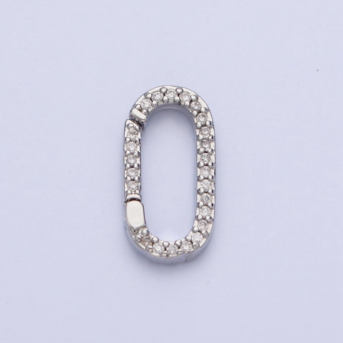 Gold Filled Micro Pace CZ Long Oval Spring Gate Clasps For DIY Jewelry Making in Gold, Silver, Rose Gold, Black  L-858 L-859 L-860 L-861