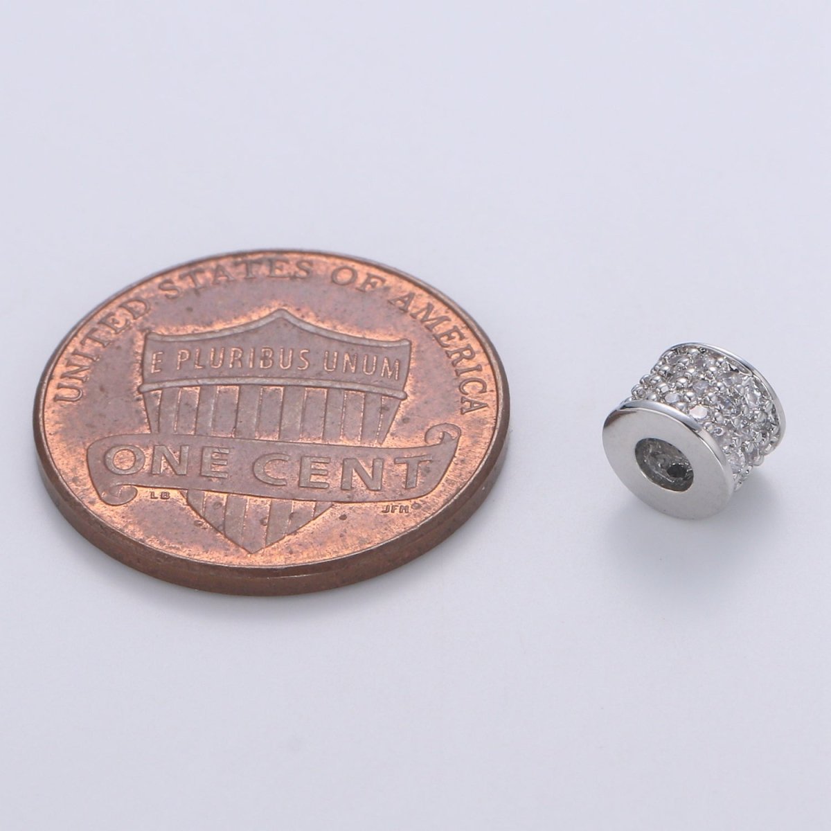 Gold Filled Micro Pave Barell Tube Spacer Beads, Big Hole Spacer Beads, Rondelle Spacer Bead CZ Rondelle Spacer Beads,B-679