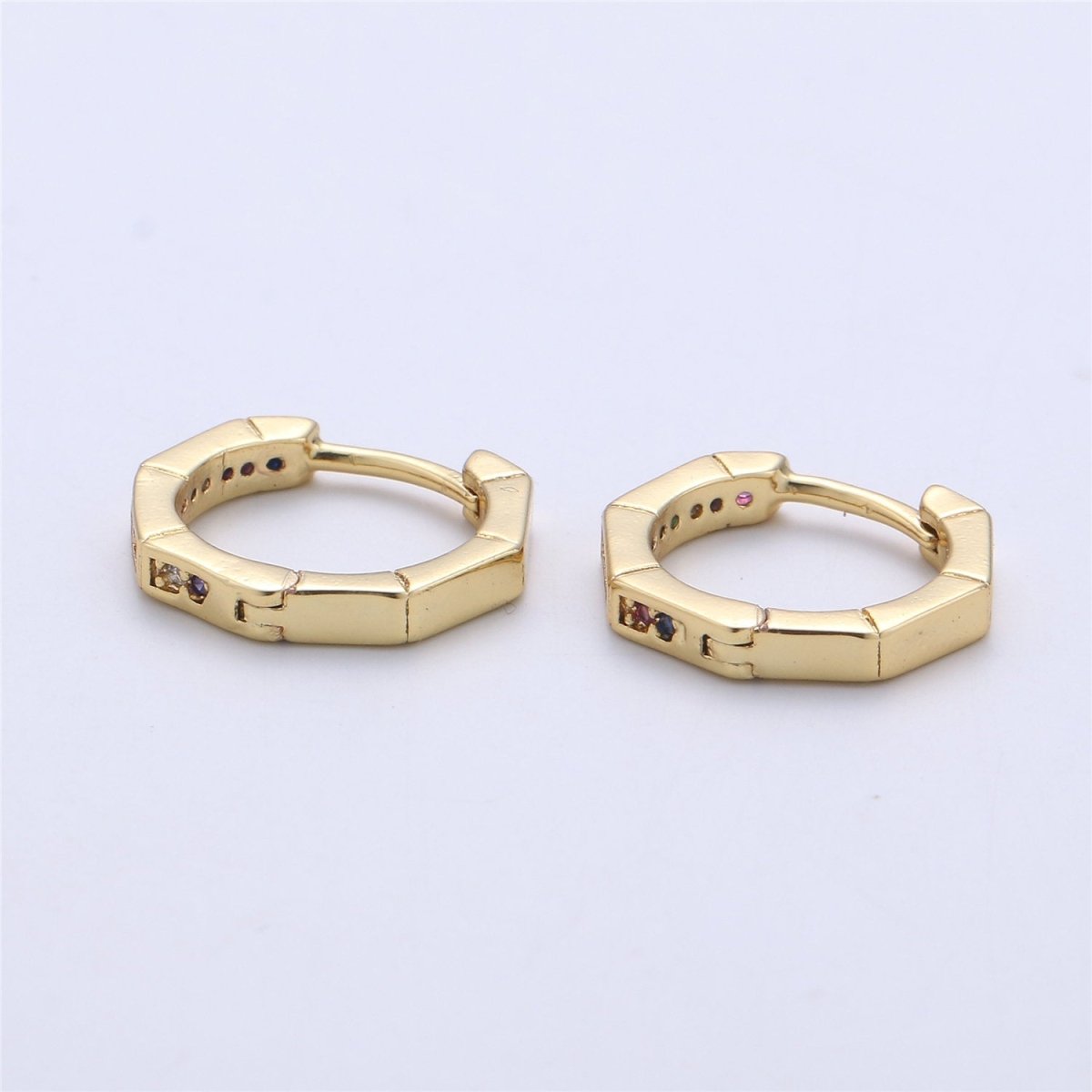 Gold Filled Micro Pave CZ 16 mm-Lever Back Earrings-Minimalist Earrings-Every Day Earrings -Nickel free -daily jewelry K-337 - DLUXCA