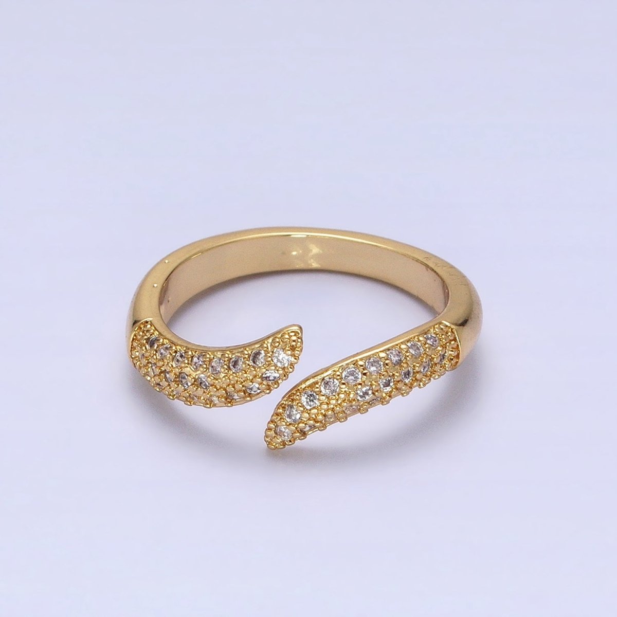 Gold Filled Micro Pave Wrap Ring | Unique Wedding Band | Statement Stacking Band Wrap Spiral Ring Adjustable O1515 O1516