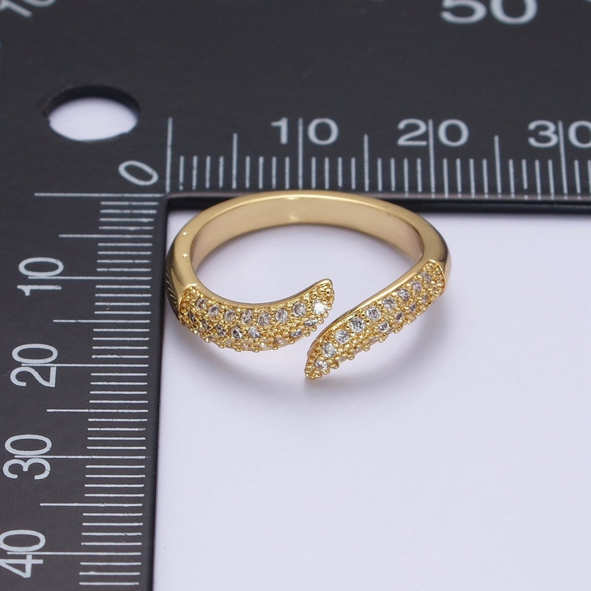 Gold Filled Micro Pave Wrap Ring | Unique Wedding Band | Statement Stacking Band Wrap Spiral Ring Adjustable O1515 O1516