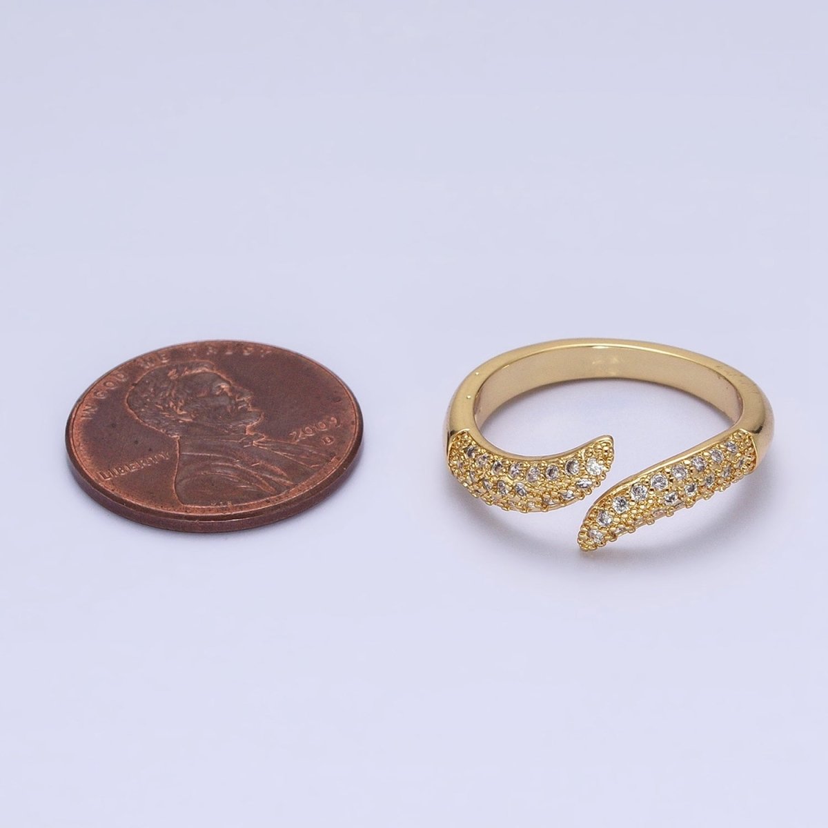 Gold Filled Micro Pave Wrap Ring | Unique Wedding Band | Statement Stacking Band Wrap Spiral Ring Adjustable O1515 O1516