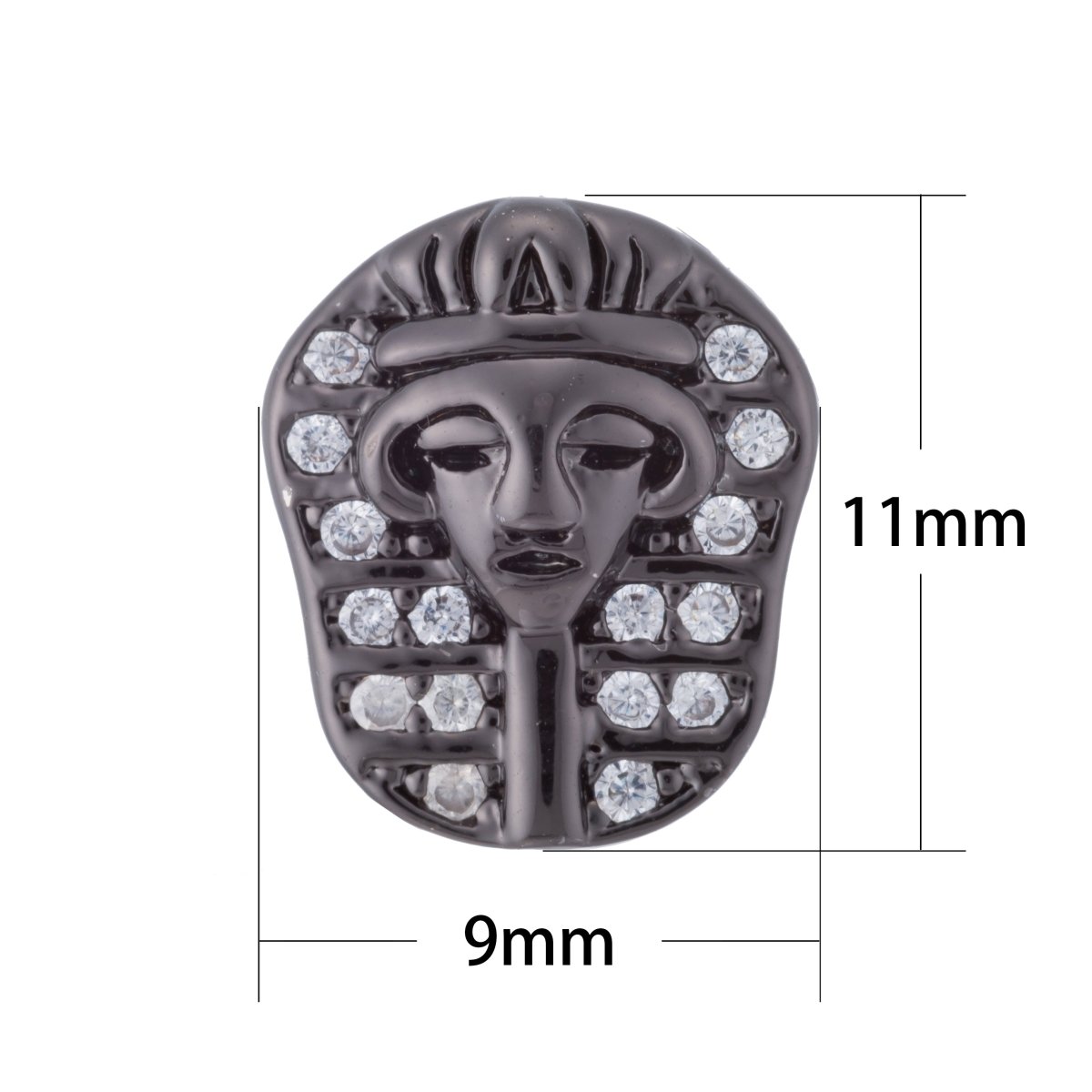 Gold Filled Micro Paved Ancient Egyptian Pharaoh Egyptian Headdress Bead | B-057